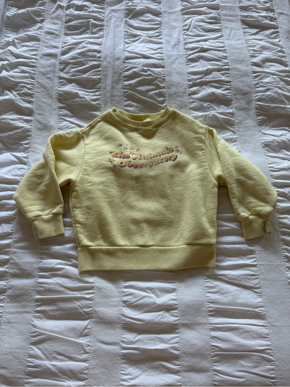 The Animals Observatory Yellow Crewneck Graphic Sweatshirt size 3